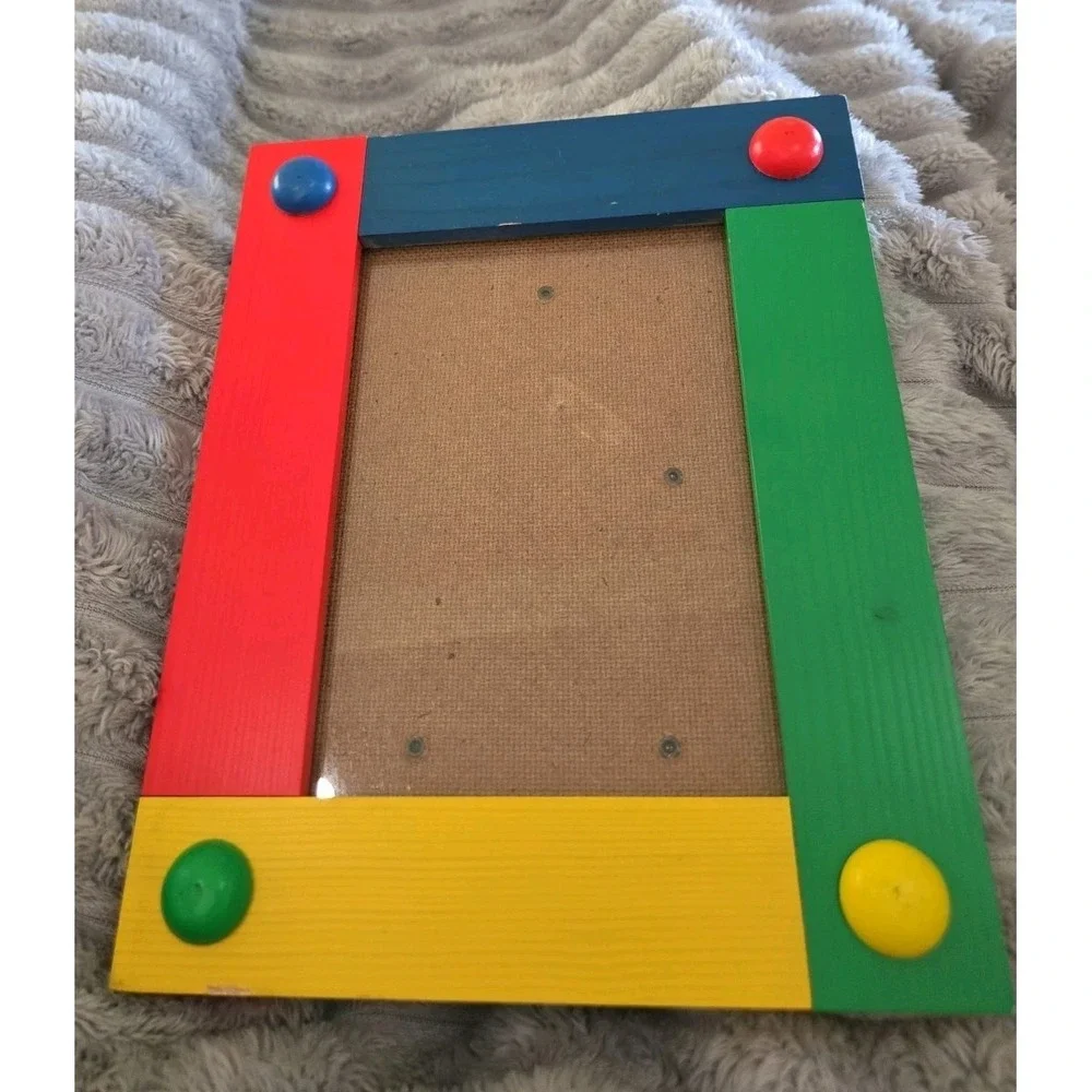 Postmodern Primary Colors Block Wood Picture Art Frame 5x7